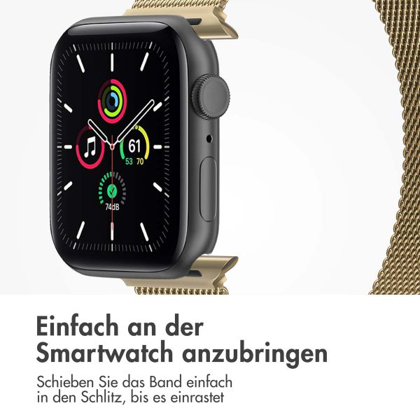 imoshion Mailändische Magnetarmband für die Apple Watch Series 1 bis 10 / SE / Ultra (2) (44/45/46/49 mm) - Größe S - Champagne