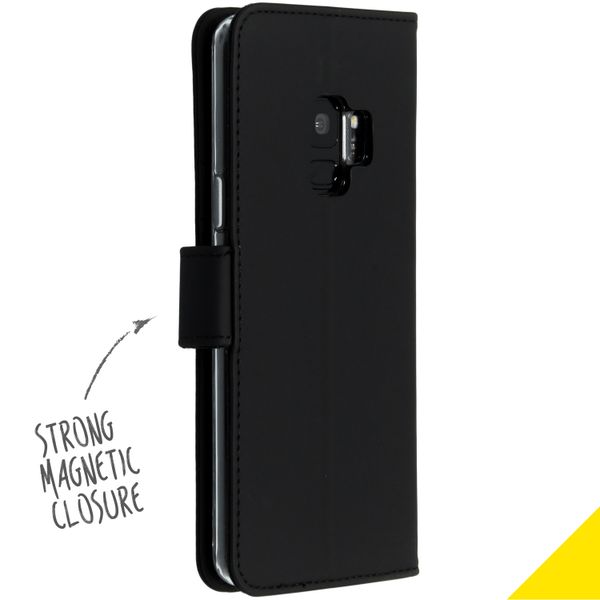 Accezz Schwarzes Wallet TPU Klapphülle für das Samsung Galaxy S9