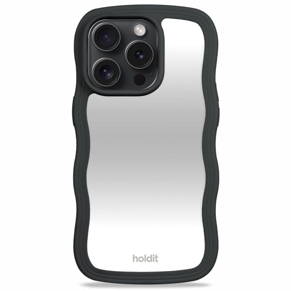 Holdit Wavy Case für das iPhone 15 Pro - Black / Mirror