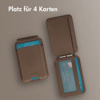Accezz Magnetische Leder-Wallet mit Standfunktion - Geeignet für Apple Find My - Coffee Brown