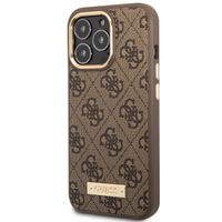 Guess 4G Logo Monogramm MagSafe Back Cover für das Apple iPhone 14 Pro - Braun