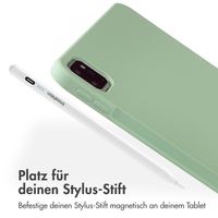 Accezz Liquid Silicone Back Cover mit Stifthalter Apple iPad Pro 11 (2022 / 2021 / 2020 / 2018) - Hellgrün
