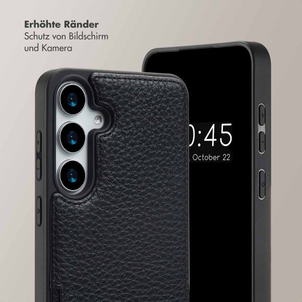 Selencia Nova HandyHülle mit Kordel und Kartenhalter Samsung Galaxy S24 Plus / S25 Plus - Schwarz