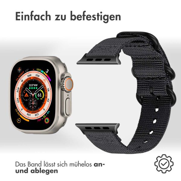 imoshion Nylonarmband für das Apple Watch Series 1-10 / SE / Ultra (2) - 42/44/45/46/49 mm - Schwarz