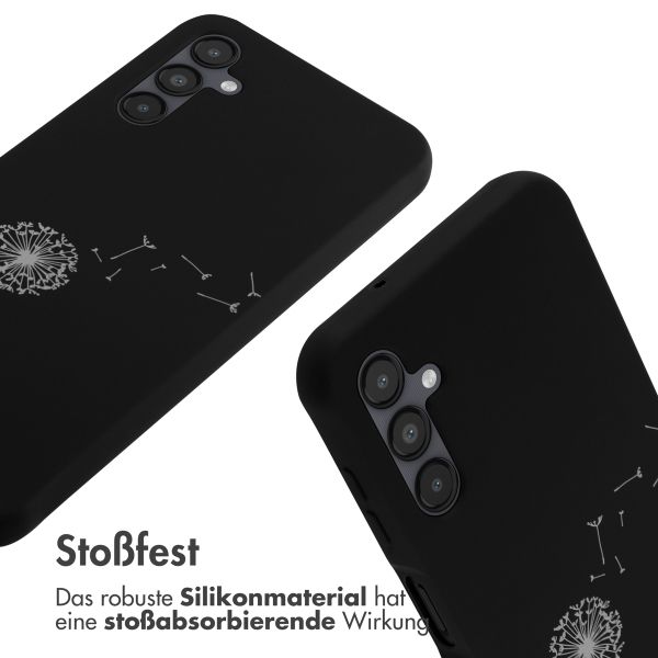 imoshion Silikonhülle design mit Band für das Samsung Galaxy A14 (4G) - Dandelion Black