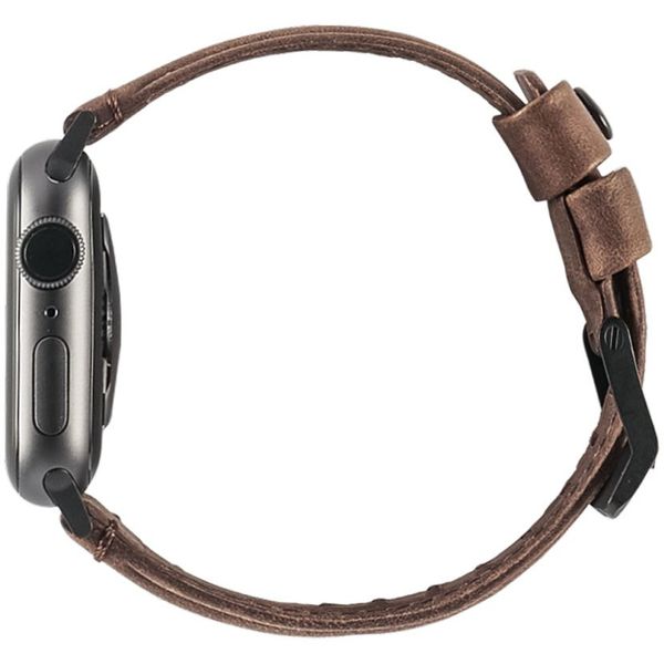 UAG Leather Strap Armband für das  Apple Watch Series 1 t/m 9 / SE (38/40/41 mm) | Series 10 / 11 (42 mm) - Braun