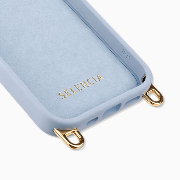 Selencia Rivièra Backcover mit MagSafe mit abnehmbaren Haken Apple iPhone 15 - Powder Blue