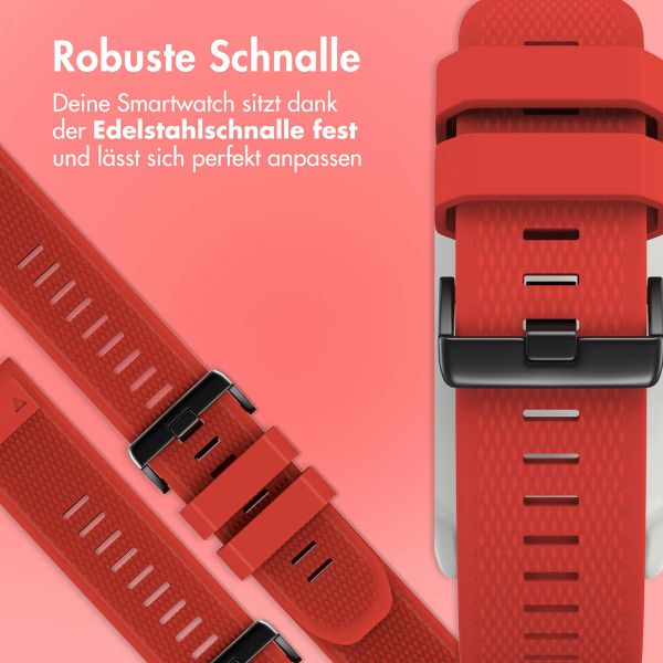 imoshion QuickFit® Silikonarmband - 22 mm Garmin Watch Anschluss - Rot