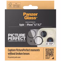 PanzerGlass Kameraprotektor aus Glas für das Apple iPhone 15 / 15 Plus