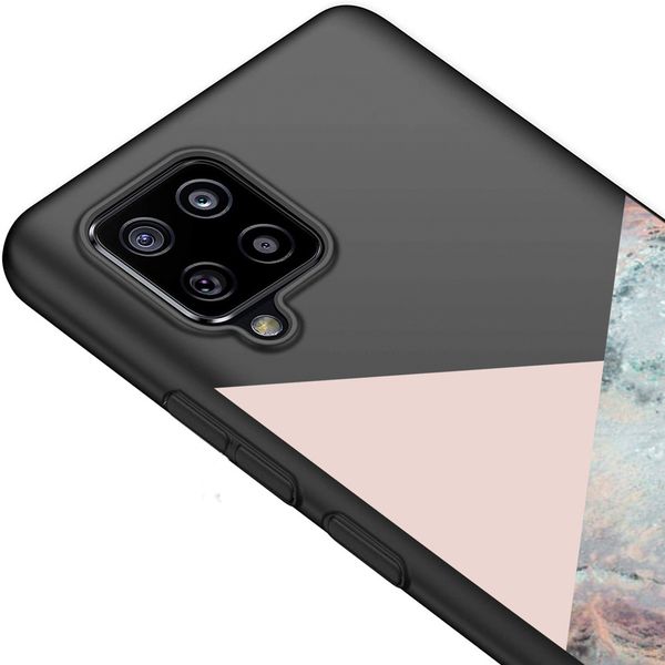 imoshion Design Hülle Samsung Galaxy A42 - Marmor - Rosa / Schwarz