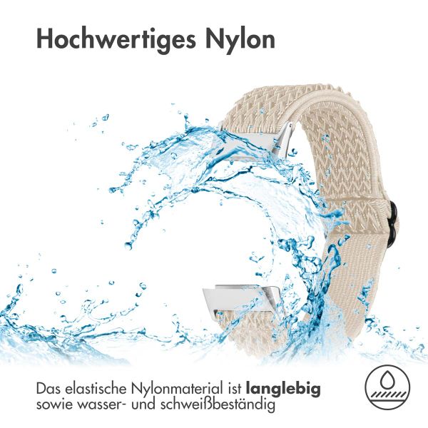 imoshion Elastisches Nylonarmband für das  Fitbit Charge 5 - Beige