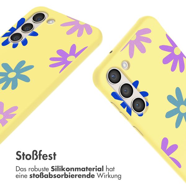 imoshion SilikonHülle design mit Band Samsung Galaxy S23 - Yellow Flower Distance