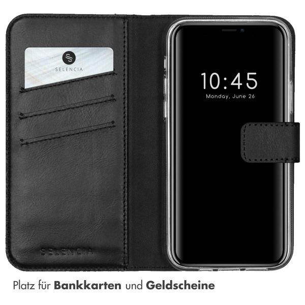 Selencia Echtleder Klapphülle Apple iPhone 12 (Pro) - Schwarz