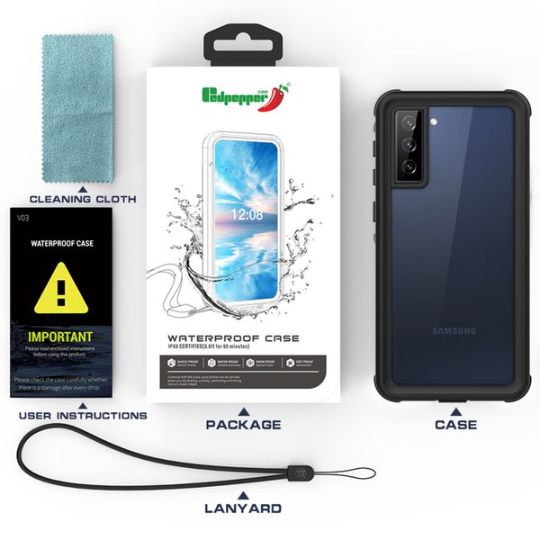 Redpepper Dot Plus Waterproof Case Schwarz für das Galaxy S21 Plus