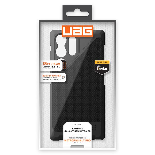 UAG Back Cover Metropolis LT für das Samsung Galaxy S23 Ultra - Kevlar Black