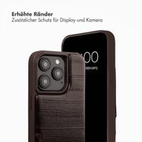 Selencia Nova Echtleder Backcover mit Kartenhalter Apple iPhone 15 Pro - Dark Chocolate