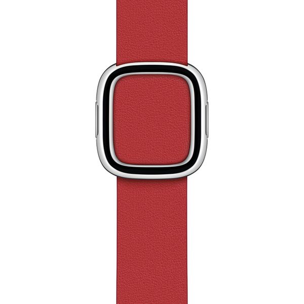 Apple Leather Band Modern Buckle für das  Apple Watch Series 1 t/m 9 / SE (38/40/41 mm) | Series 10 / 11 (42 mm) - Größe L - Scarlet Red