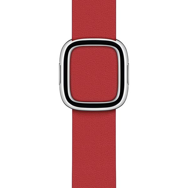 Apple Leather Band Modern Buckle für die Apple Watch Series 1 bis 9 / SE (38/40/41 mm) | Series 10 (42 mm) - Größe L - Scarlet