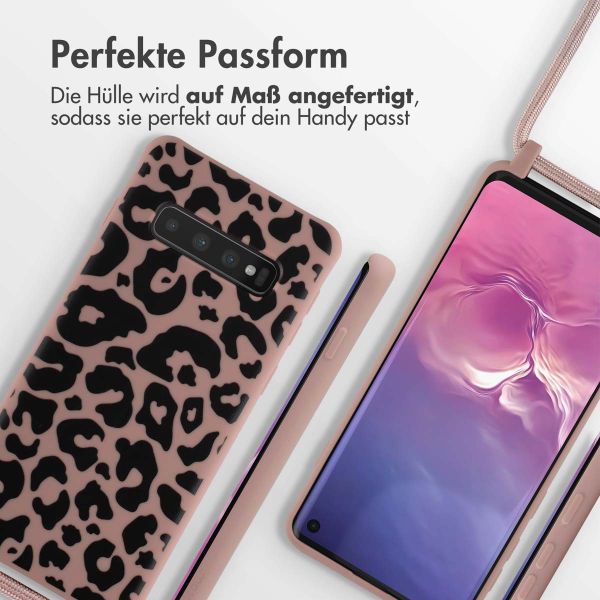 imoshion SilikonHülle design mit Band Samsung Galaxy S10 - Animal Pink