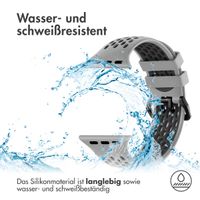 imoshion Silikonsportarmband Buckle für das Apple Watch Series 1 bis 10 / SE / Ultra (2) (44/45/46/49 mm) - Grau / Schwarz