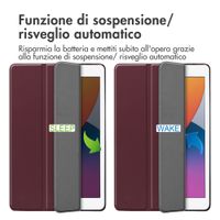 imoshion Trifold Klapphülle Apple iPad 9 (2021) 10.2 Zoll / iPad 8 (2020) 10.2 Zoll / iPad 7 (2019) 10.2 Zoll - Bordeaux