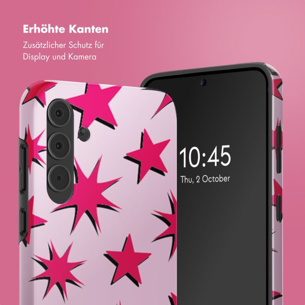 Selencia Vivid Back Cover Samsung Galaxy A55 - Stars Rubine Red Light Pink