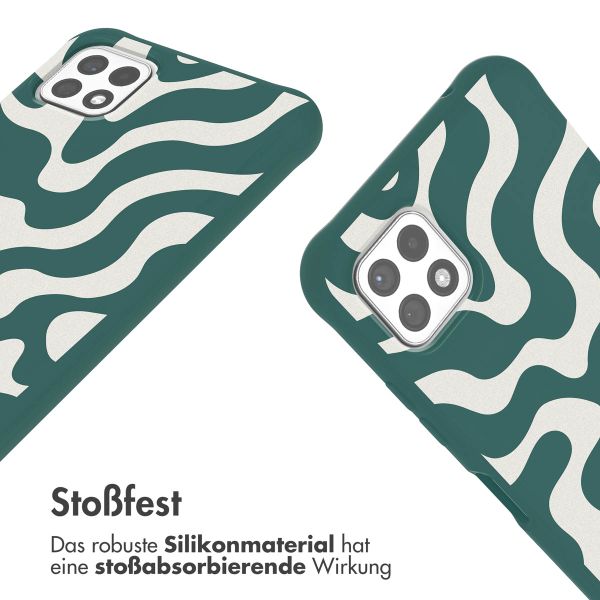 imoshion SilikonHülle design mit Band Samsung Galaxy A22 (5G) - Petrol Green Groovy