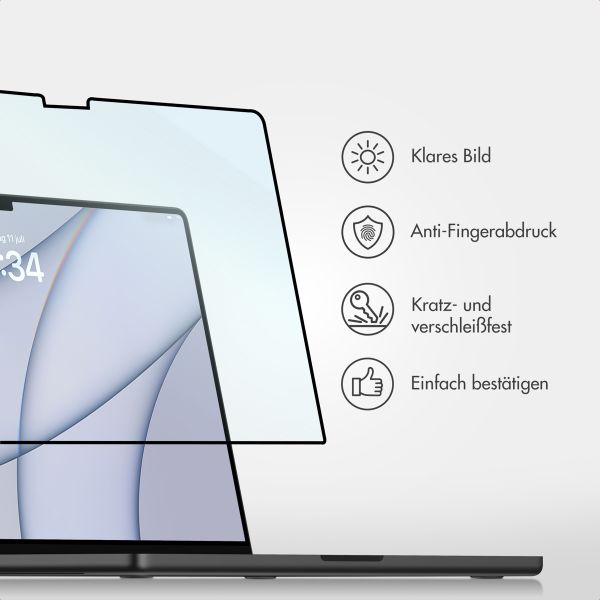 Accezz Gehärtetem Glas Displayschutzfolie Apple MacBook Air 13 Zoll (2022 / 2024 M3 chip / 2025 M4 chip)