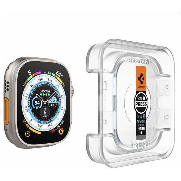 Spigen EZ FIT Glas.tR Displayschutzfolie mit Applikator für die Apple Watch Ultra (2) - 49 mm - Transparent