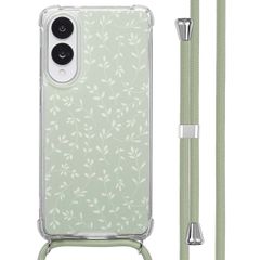 imoshion Design Hülle mit Band Samsung Galaxy S25 Edge - Smoke Green Flowers