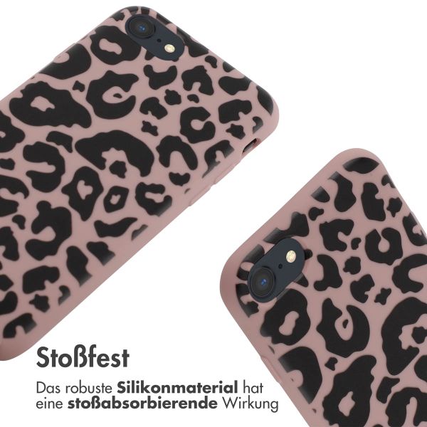 imoshion SilikonHülle design mit Band Apple iPhone SE (2022 / 2020) / 8 / 7 - Animal Pink