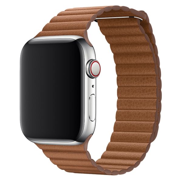 Apple ﻿Lederarmband M für Apple Watch Series 1-10 / SE / Ultra (2) - 42/44/45/46/49 mm - Saddle Brown