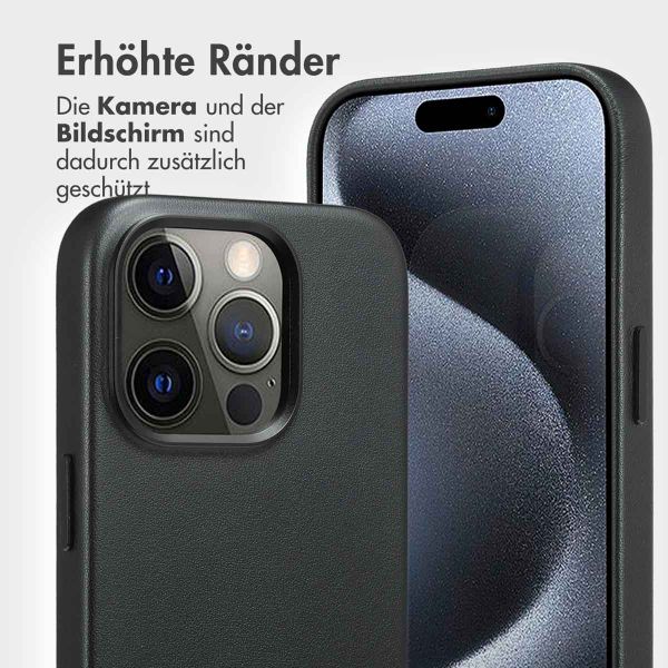 Accezz 2-in-1 Klapphülle aus Leder mit MagSafe für das iPhone 15 Pro - Onyx Black