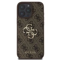 Guess 4G Metal Logo Back Cover Apple iPhone 16 Pro - Braun