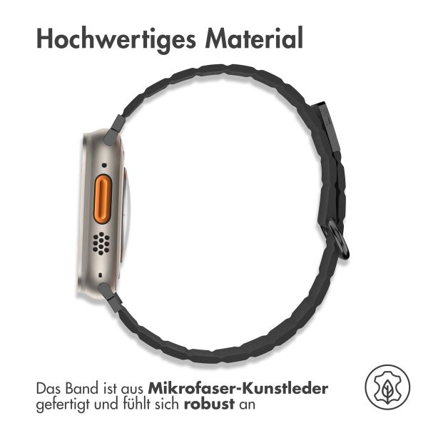 imoshion Magnetlederarmband für Apple Watch Series 1 - 11 / SE / Ultra (44/45/46/49 mm) - Schwarz