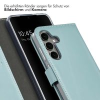 Selencia Echtleder Klapphülle für das Samsung Galaxy S25 - Air Blue