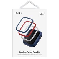 Uniq 3x Moduo Apple Watch Hülle mit austauschbarem Rahmen für die Apple Watch 4-9 / SE - 44/45 mm - Blue / Red / White