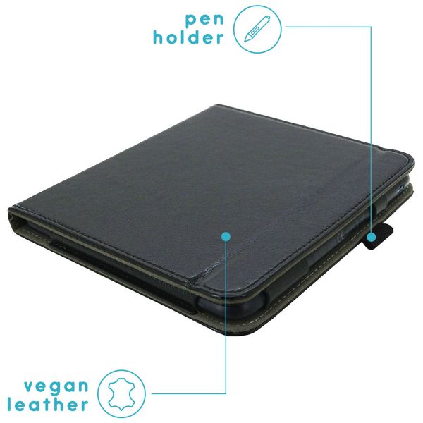 imoshion Vegan Leather Klapphülle Kobo Libra Colour - Schwarz