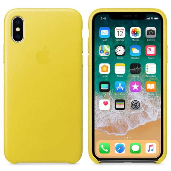 Apple Leder-Case Spring Yellow für das iPhone X