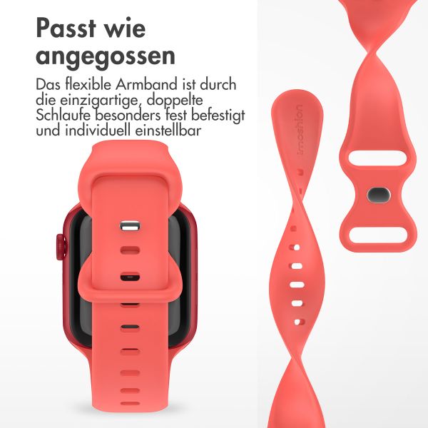 imoshion Silikonband⁺ für die Apple Watch Series 1 bis 10 / SE / Ultra (2) (44/45/46/49 mm) - Coral - Größe M/L