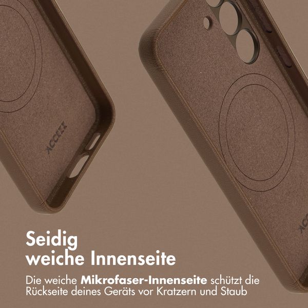 Accezz MagSafe Leather Backcover Samsung Galaxy S25 - Kaffeebraun