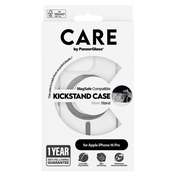 CARE by PanzerGlass Kickstand Case MagSafe Apple iPhone 16 Pro - Silver