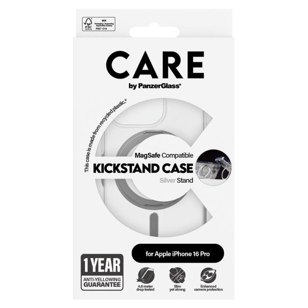 CARE by PanzerGlass Kickstand Case MagSafe für das iPhone 16 Pro - Silber