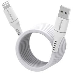 imoshion Magnetisches geflochtenes Kabel – USB-A auf Lightning – 1 Meter – Weiß