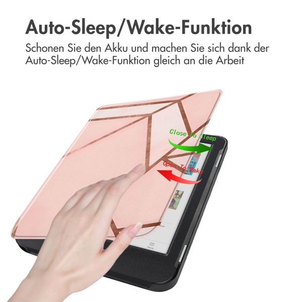 imoshion Design Slim Hard Case Sleepcover für das Kobo Clara Colour / Clara BW / Tolino Shine 5 / Shine Color - Pink Graphic
