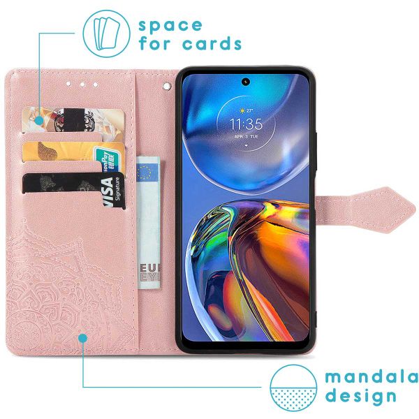 imoshion Mandala Klapphülle für das Motorola Moto E32 / E32s - Rose Gold