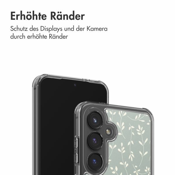 imoshion Design Hülle Samsung Galaxy S24 - Smoke Green Flowers