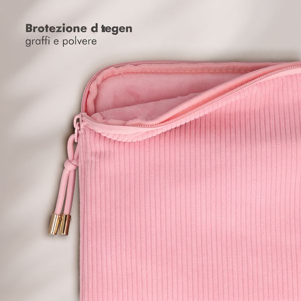 Selencia Cord Laptop Hülle 13-14 Zoll - Laptop Sleeve - Soft Blush