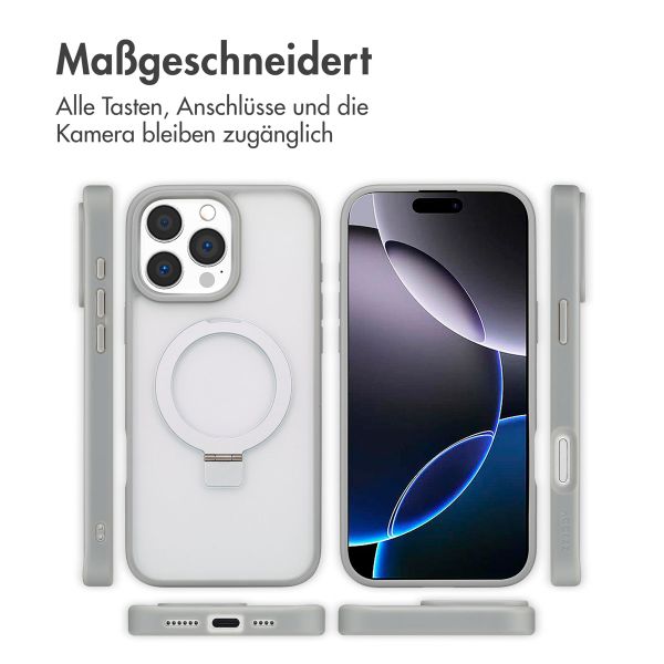 Accezz Ring Stand Backcover mit MagSafe Apple iPhone 16 Pro Max - Grau