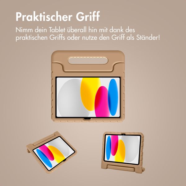 imoshion Schutzhülle mit Handgriff kindersicher Apple iPad 11 (2025) 11 Zoll A16 / iPad 10 (2022) 10.9 Zoll - Braun